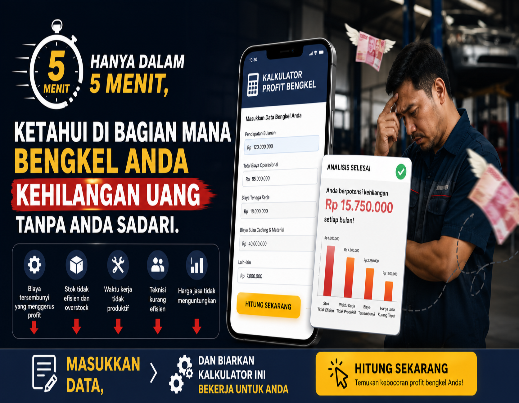 Edukasi Kebocoran Uang Kas Bengkel
